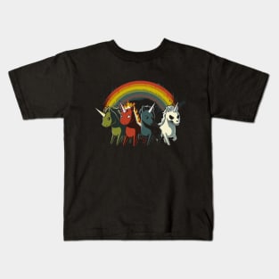 Four Unic corns of the Apocalypse Kids T-Shirt